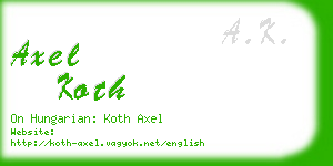axel koth business card